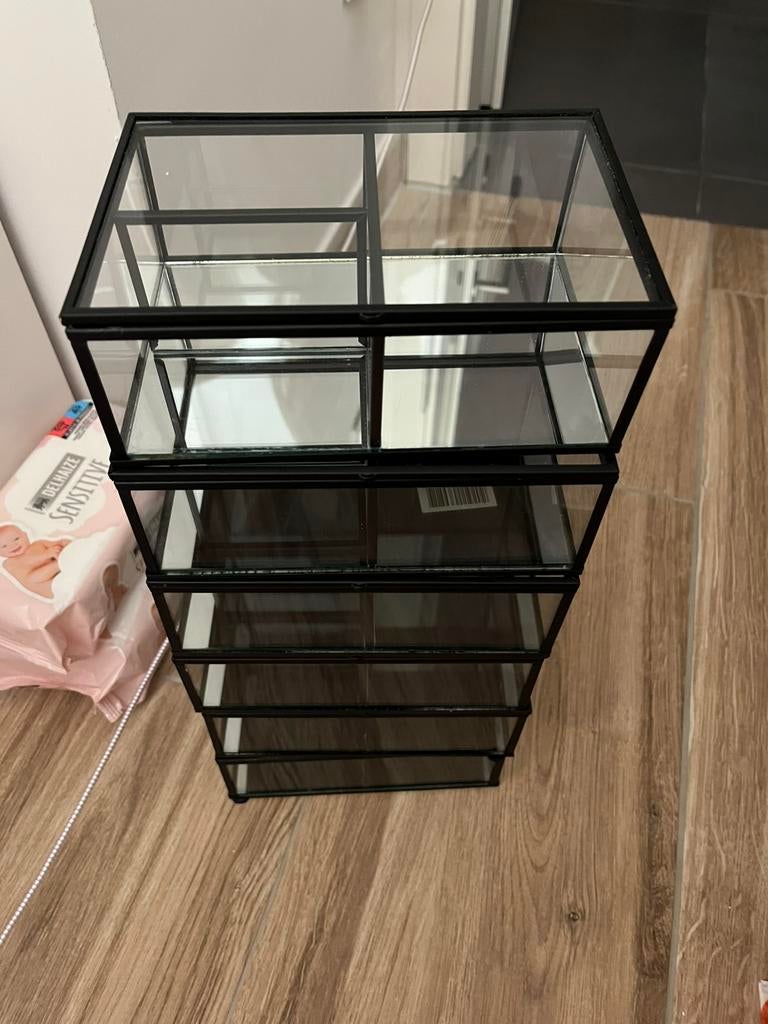 Boites bijoux verre lot de 6, Bijoux, Sacs & Beauté, Enlèvement ou Envoi, Utilisé