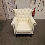 Southfolk Classic Chesterfield Fauteuil – Vanille, Leer, Ophalen