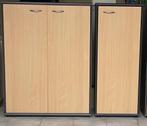 2x dubbele kast met deuren zwart/hout, Huis en Inrichting, Kasten | Roldeurkasten en Archiefkasten, Ophalen