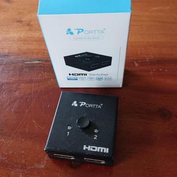 Portta HDMI Switcher Splitter 4K 2 Port HDMI, Enlèvement ou Envoi, Utilisé, Ultra HD (4K), HDMI