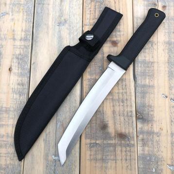 Strak tanto mes (32,5 cm) met zwart rubber handvat beschikbaar voor biedingen
