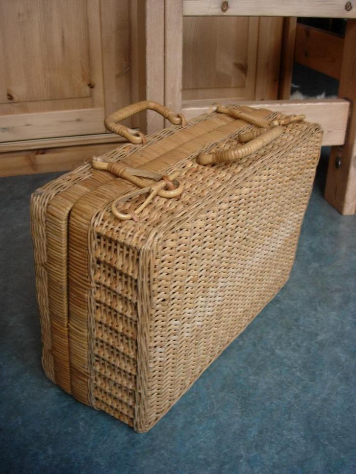 Rieten picknickmand, Hobby en Vrije tijd, Picknickmanden, Gebruikt, Zonder inhoud, Ophalen of Verzenden