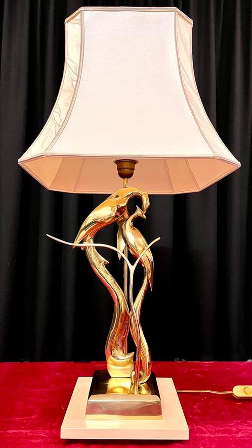 Vintage tafellamp ,messing sculptuur van Regina, Italië 1970, Huis en Inrichting, Lampen | Tafellampen, Zo goed als nieuw, Ophalen of Verzenden