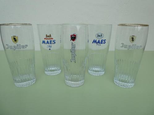 Bierglazen M en J, Verzamelen, Glas en Drinkglazen, Gebruikt, Bierglas, Ophalen of Verzenden