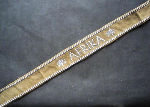 Bande de bras allemande "Afrika" 1943 poils de chameau, Verzamelen, Militaria | Tweede Wereldoorlog, Overige soorten, Embleem of Badge