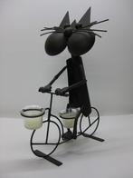 Decoratieve fietsende poes, Ophalen of Verzenden, Zo goed als nieuw, Dier
