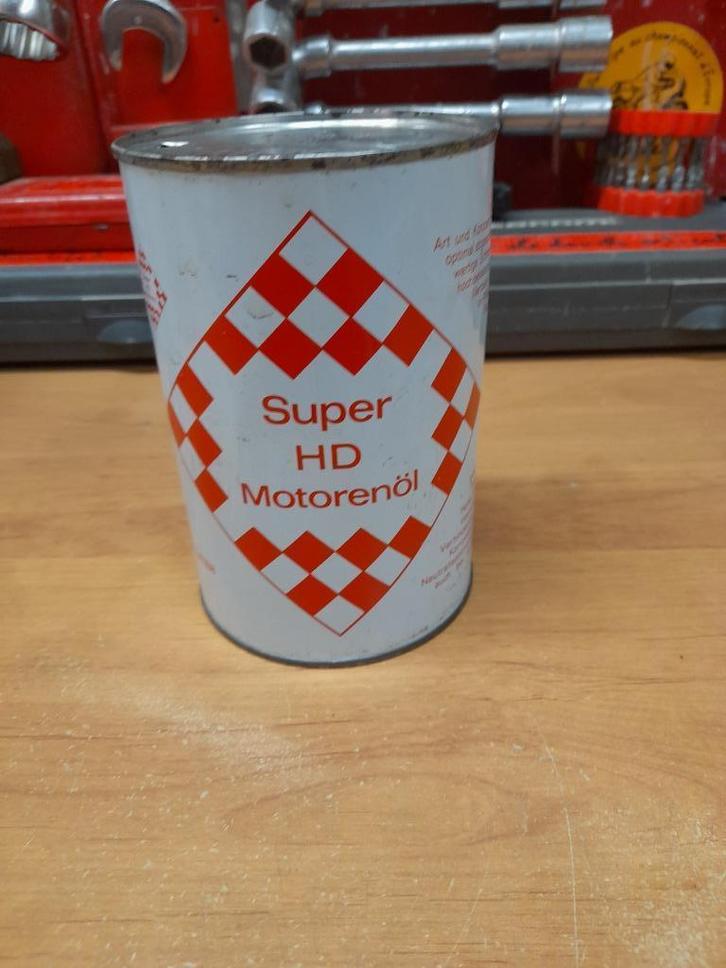 oude motorenol Super HD lege oliekan, Verzamelen, Merken en Reclamevoorwerpen, Gebruikt, Overige typen, Verzenden