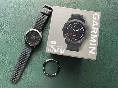 Garmin Fenix 6X Sapphire, Handtassen en Accessoires, Sporthorloges, Gebruikt, Android, Zwart, Afstand, Calorieverbanding, Conditie