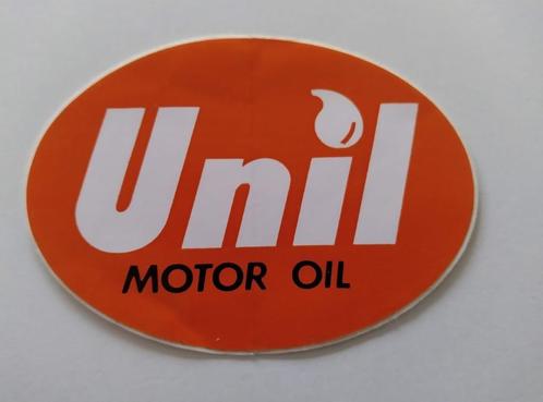 Autocollant elliptique vintage - Unil Motor Oil - Bel état, Collections, Autocollants, Comme neuf, Voiture ou Moto, Enlèvement ou Envoi