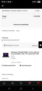 Msi katana 17, Ophalen, Met videokaart, 32 GB, Zo goed als nieuw