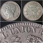 België 5 frank zilver Leopold I blootshoofds 1858 - variant, Enlèvement ou Envoi, Monnaie en vrac, Argent, Argent