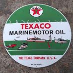 Texaco marine motor oil groot emaillen USA reclame bord, Verzamelen, Ophalen of Verzenden