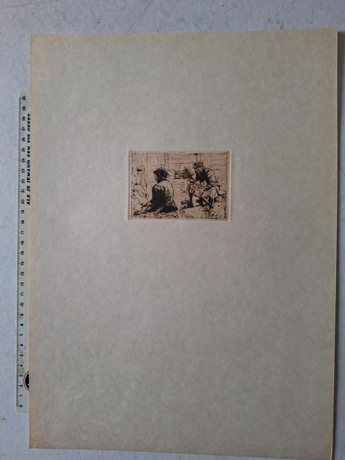 Ets Charles Mertens "op de werf", Antiek en Kunst, Kunst | Etsen en Gravures, Ophalen of Verzenden