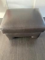 poef in donker bruin leder, Enlèvement, Utilisé, 50 à 75 cm, Rectangulaire