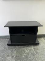 Tv-meubel zwart op wieltjes met lade en schap, Ophalen, Gebruikt, 50 tot 100 cm, Minder dan 100 cm
