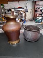 koperen ketel en koperen kan, Huis en Inrichting, Ophalen, Gebruikt, Overige materialen