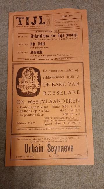 Izegem/ reclame folder 1959  beschikbaar voor biedingen