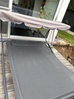 Dubbel ligbed met zonnescherm, Tuin en Terras, Ligbedden, Ophalen, Zo goed als nieuw, Aluminium, Verstelbaar