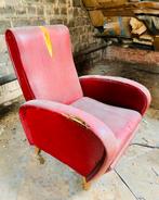 GRATIS vintage fauteuil om te restaureren, Ophalen, Gebruikt, 50 tot 75 cm, Leer