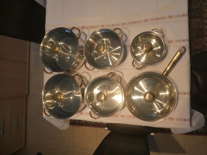 Kookpannen set  12   delig, Maison & Meubles, Cuisine | Casseroles & Poêles, Comme neuf, Ensemble de casseroles, Inox, Enlèvement