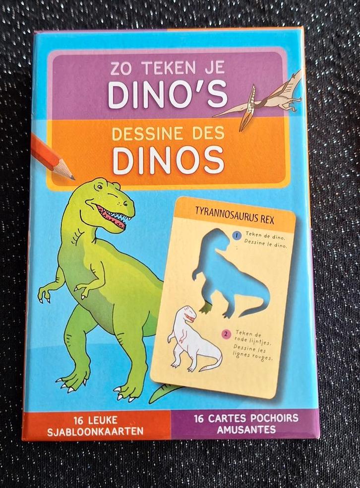 Zo teken je dino's (sjabloonkaarten), Kinderen en Baby's, Speelgoed | Educatief en Creatief, Zo goed als nieuw, Ophalen