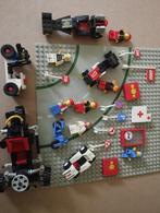 Vintage LEGO racevoertuigen + bord + minifiguren, Ophalen of Verzenden, Gebruikt, Losse stenen, Lego