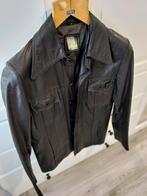 Twee vintage leren herenjassen, maat 46 (zwart-bruin), Ophalen, Maat 46 (S) of kleiner, Zwart