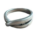 Gedraaide Ring Zilver, Gebruikt, 17 tot 18, Met kristal, Ophalen of Verzenden