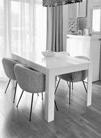 Table blanche laqué 160 cm, Maison & Meubles, Enlèvement