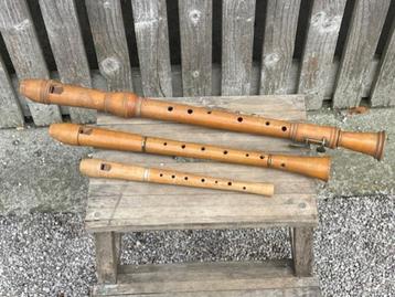Set van drie blokfluiten (sopraan, alt en tenor), Musique & Instruments, Instruments à vent | Flûtes à bec, Enlèvement, Utilisé