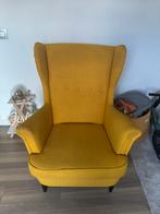 Gele STRANDMON fauteuil + poef – zeer goede staat, Huis en Inrichting, Ophalen, Zo goed als nieuw