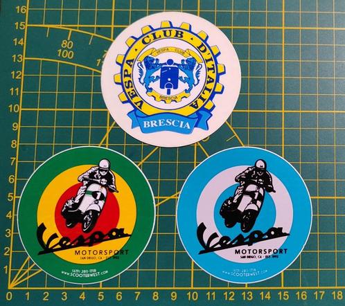 Lot 3x stickers Vespa Motorsport - Brescia (Italy), Collections, Autocollants, Enlèvement ou Envoi