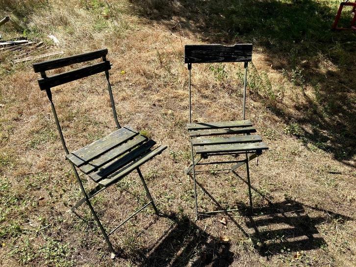 twee vintage bistro stoeltjes, samen 10 euro, Verzamelen, Retro, Ophalen