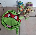 2 knuffels/pluche Ninja Turtles + rugzak (zie foto's), Ophalen of Verzenden, Zo goed als nieuw