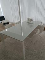 glazen tafel met 4 stoelen, Nieuw, Vier, Modern, Leer
