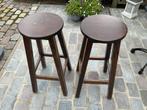 2 Originele cafe-krukken. Zithoogte 81cm., Ophalen, Gebruikt, Met voetsteun, 60 tot 90 cm