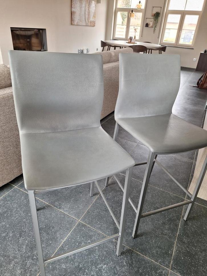 Barkrukken, grijs, 4 stuks (prijs voor de 4 stoelen), Huis en Inrichting, Barkrukken, Gebruikt, Ophalen