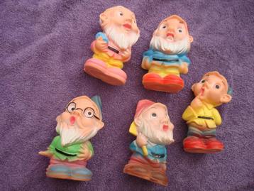 5 kabouters --- piepers, Verzamelen, Disney, Ophalen of Verzenden, Sneeuwwitje of Doornroosje, Gebruikt, Beeldje of Figuurtje