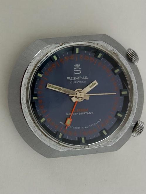 VINTAGE HORLOGE SORNIA - OPWINDER, Handtassen en Accessoires, Horloges | Antiek, Polshorloge, Overige merken, Staal, 1930 tot 1960