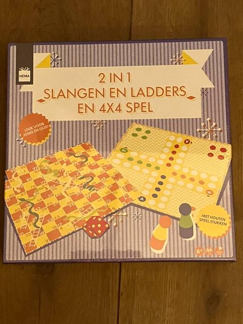 2 in 1 - Slangen en Ladders & 4x4 spel, Hobby en Vrije tijd, Gezelschapsspellen | Bordspellen, Nieuw, Ophalen of Verzenden