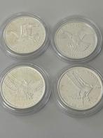 Setje van 4 zilveren 1oz munten Canadian Birds of Prey, Postzegels en Munten, Munten | Oceanië, Setje, Zilver, Ophalen of Verzenden