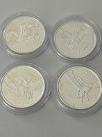 Setje van 4 zilveren 1oz munten Canadian Birds of Prey, Série, Enlèvement ou Envoi, Argent