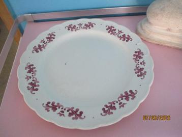 grande assiette ancienne feuille de chêne rouge boch 28 cm, Enlèvement ou Envoi