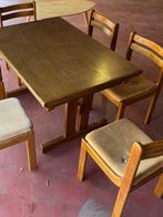 Uitschuifbare eettafel met 6 stoelen, Huis en Inrichting, Ophalen, Gebruikt