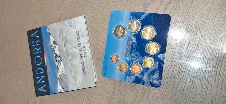 Serie DE 1ct voor 2 euro uit Andorra 2014 Fdc Bu, Postzegels en Munten, Munten | Europa | Euromunten, Overige waardes, Overige landen