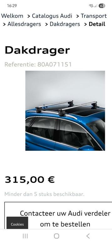 Originele dakdragers Audi Q5 beschikbaar voor biedingen