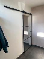 stalen schuifdeur mat zwart  930 x 2134 mm, Doe-het-zelf en Bouw, Ophalen, Binnendeur, Zo goed als nieuw, Schuifdeur