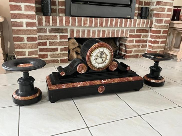 Pendule en marbre Napoléon III, Antiek en Kunst, Antiek | Klokken, Ophalen