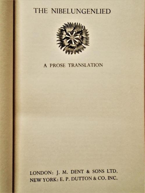 The Nibelungenlied: a Prose Translation - 1934 - Anglais, Livres, Littérature, Utilisé, Europe autre, Enlèvement ou Envoi