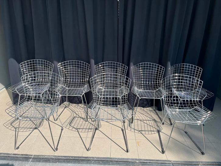 Bertoia Side Chair Chroom, Huis en Inrichting, Stoelen, Gebruikt, Vier, Metaal, Overige kleuren, Ophalen